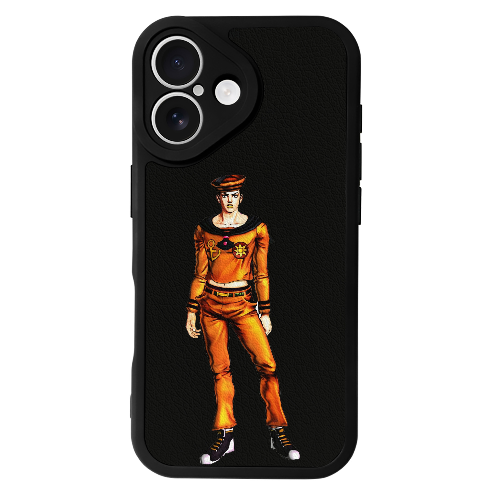 （画像用） ジョジョの奇妙な冒険 東方定助 JoJo's Bizarre Adventure Higashikata Josuke 【iPhone 16シリーズ対応】シリコンスマホケース（レザー調） 材質：シリコン